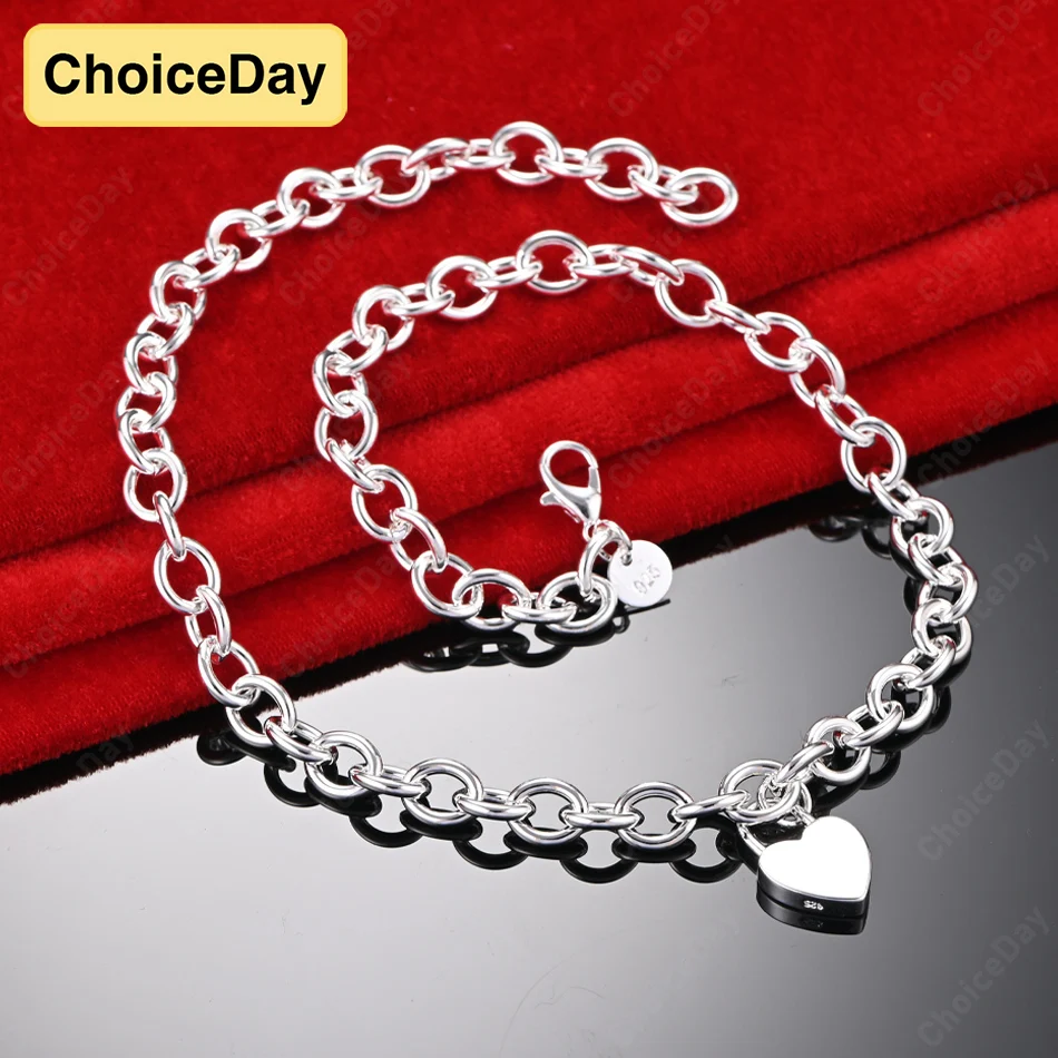 

ChoiceDay 925 Sterling Silver Exquisite Heart Pendant Necklace Women's Holiday Gift Jewelry Versatile Wedding Party