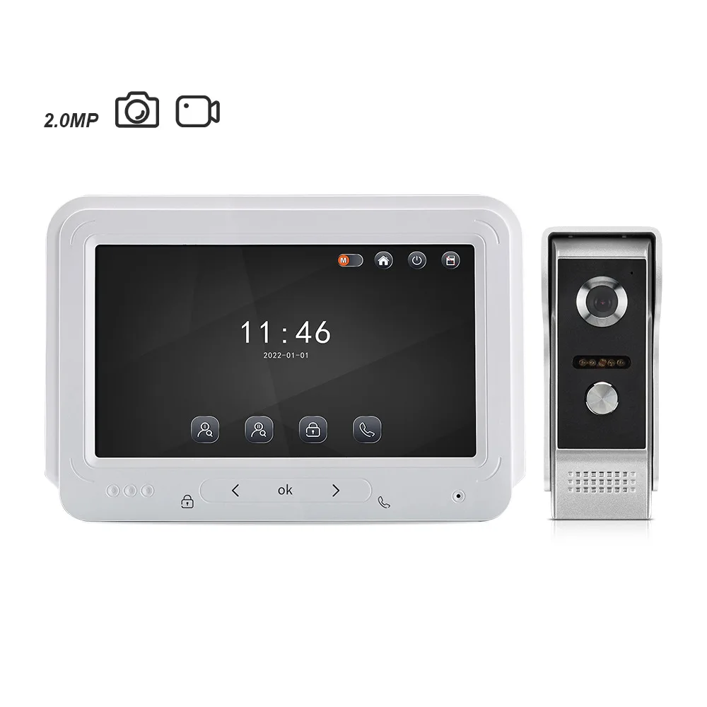 Schermo IPS da 7 pollici XSL-V70m Videocitofono Citofono cablato Telecamera visiva per porta