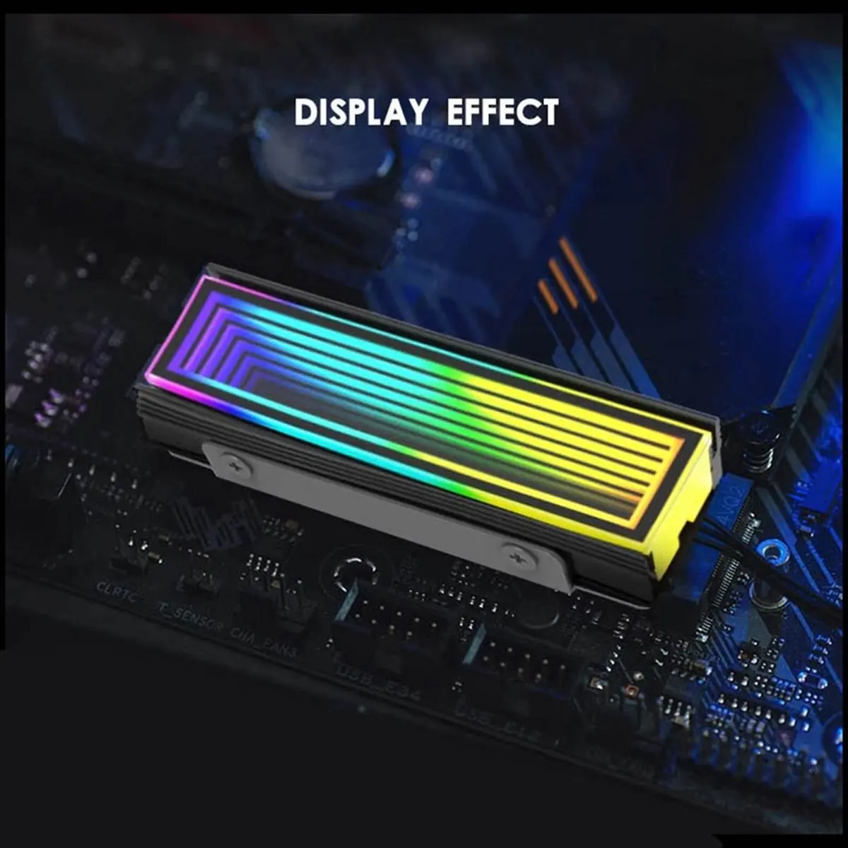 M.2 ARGB Computer Radiator 2280 SSD M2 Radiator PC RGB M.2 Nvme Cooler Heatsink Endless Abyss Effect,Black-DTB3