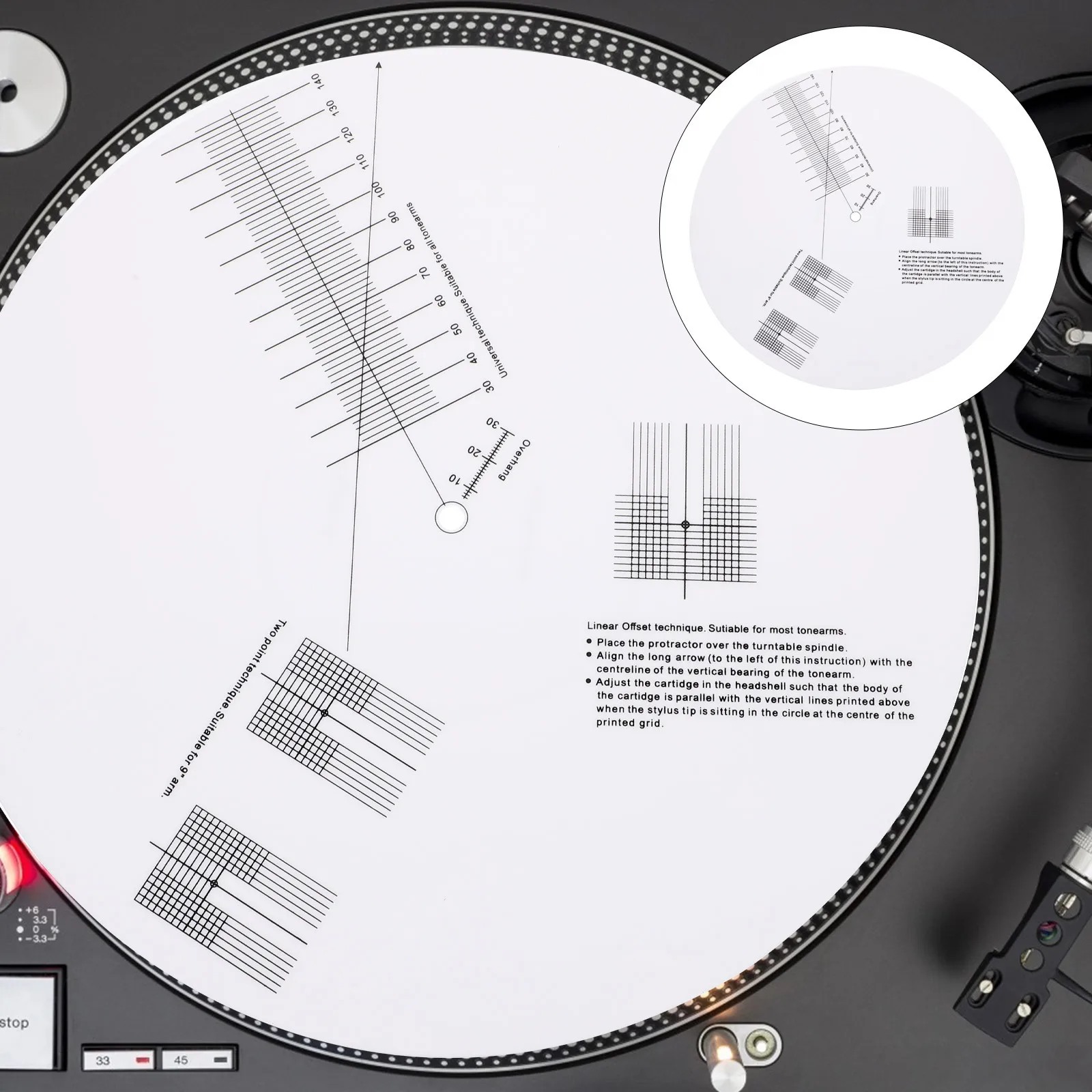 

Vinyl Record Pickup Calibration Plate White Light Accurate Useful Distance Gauge Tool for Stylus Skidding Force Test