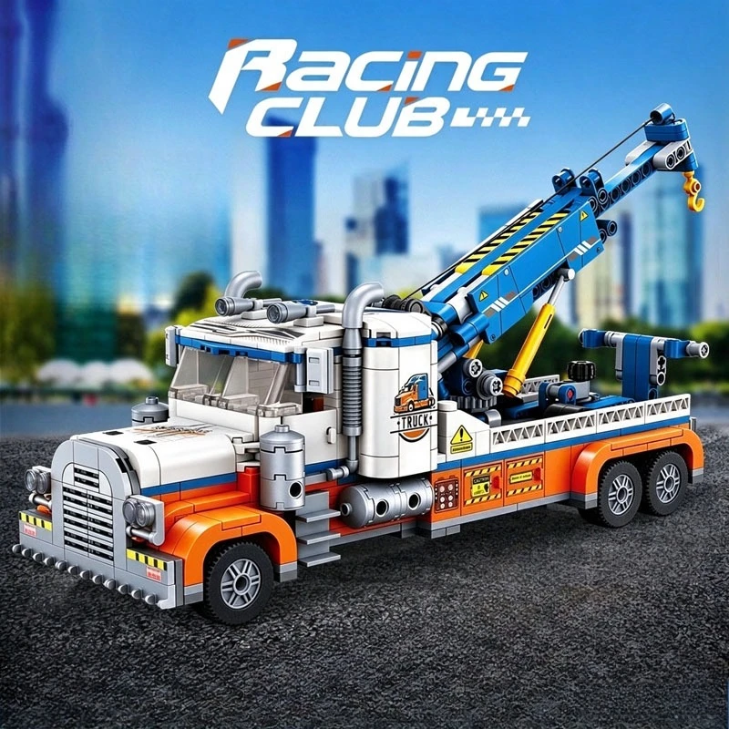 781pcs Technical City Traffic Rescue Vehicle Trailer Truck Building Blocks MOC Assemble Sport Car Bricks Toys For Children Gifts