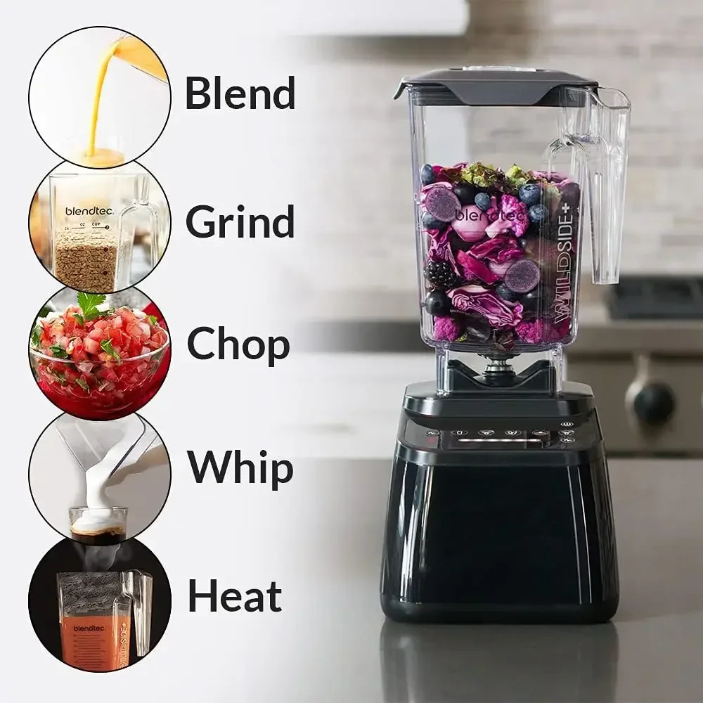 Blendtec Original Designer Series Blender และ 90 Oz WildSide+ Jar - ชุดเครื่องปั่นในครัว - สแตนเลส