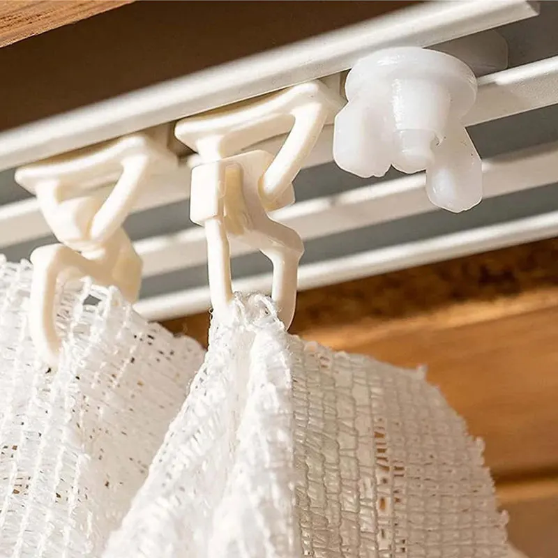 20pcs White Plastic Curtain Track Stoppers Easy Installation Drapery Rails Sliding Gliders Curtain Fasteners Accessories