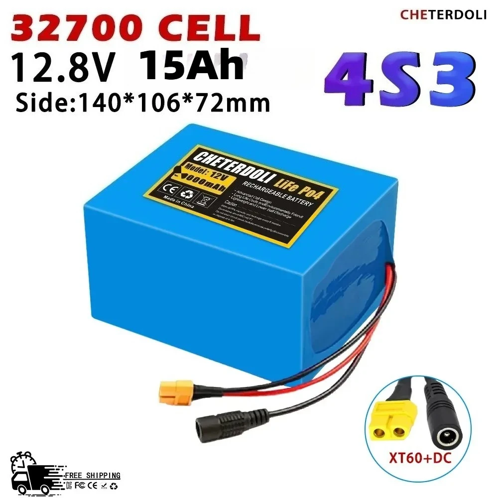 2026 حزمة بطارية LiFePO4 32700 محسنة 12.8 فولت 5Ah-15Ah مع BMS للاستخدام البحري والخارجي والمركبات الترفيهية والخارجية خارج الشبكة