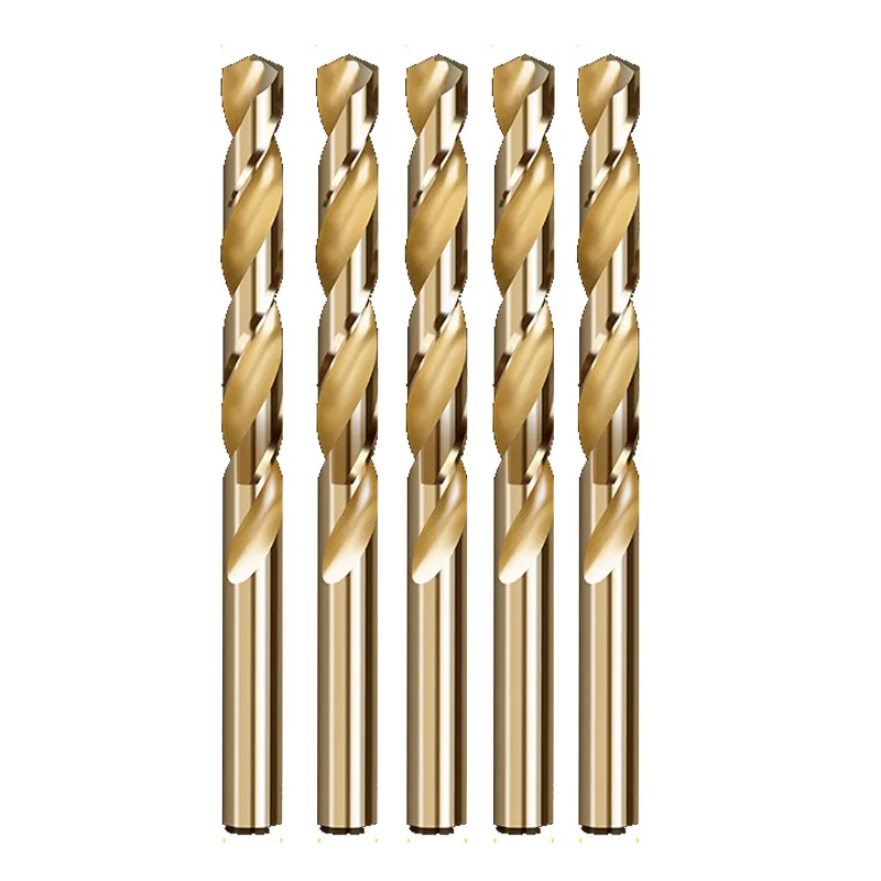 High Speed Steel Twist Drill Bit Set Straight Shank Stainless Metal Woodworking Hand Household Bits