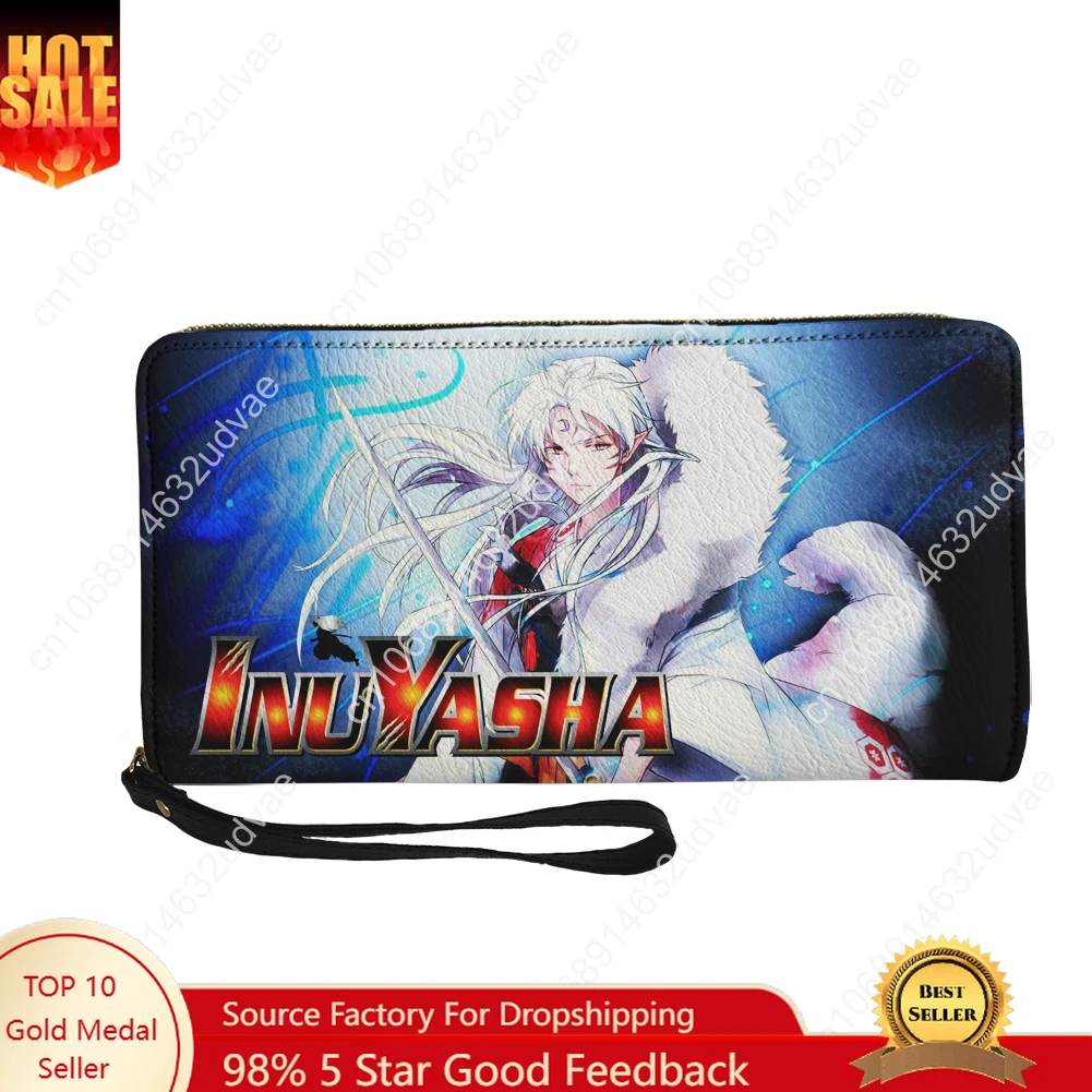

Inuyasha Sesshomaru Purse Mens Womens Teenagers Zipper Long Wallets Double Print Commuter Personalized Portable Wallet Gift Bag