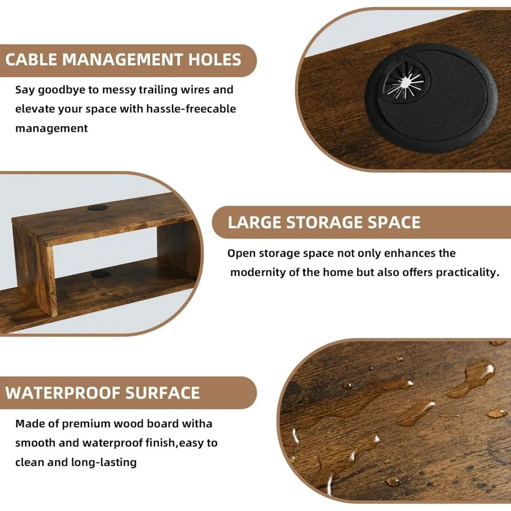 Suporte de TV flutuante para 55 centro de entretenimento com armazenamento de montagem na parede e prateleira para sala de estar