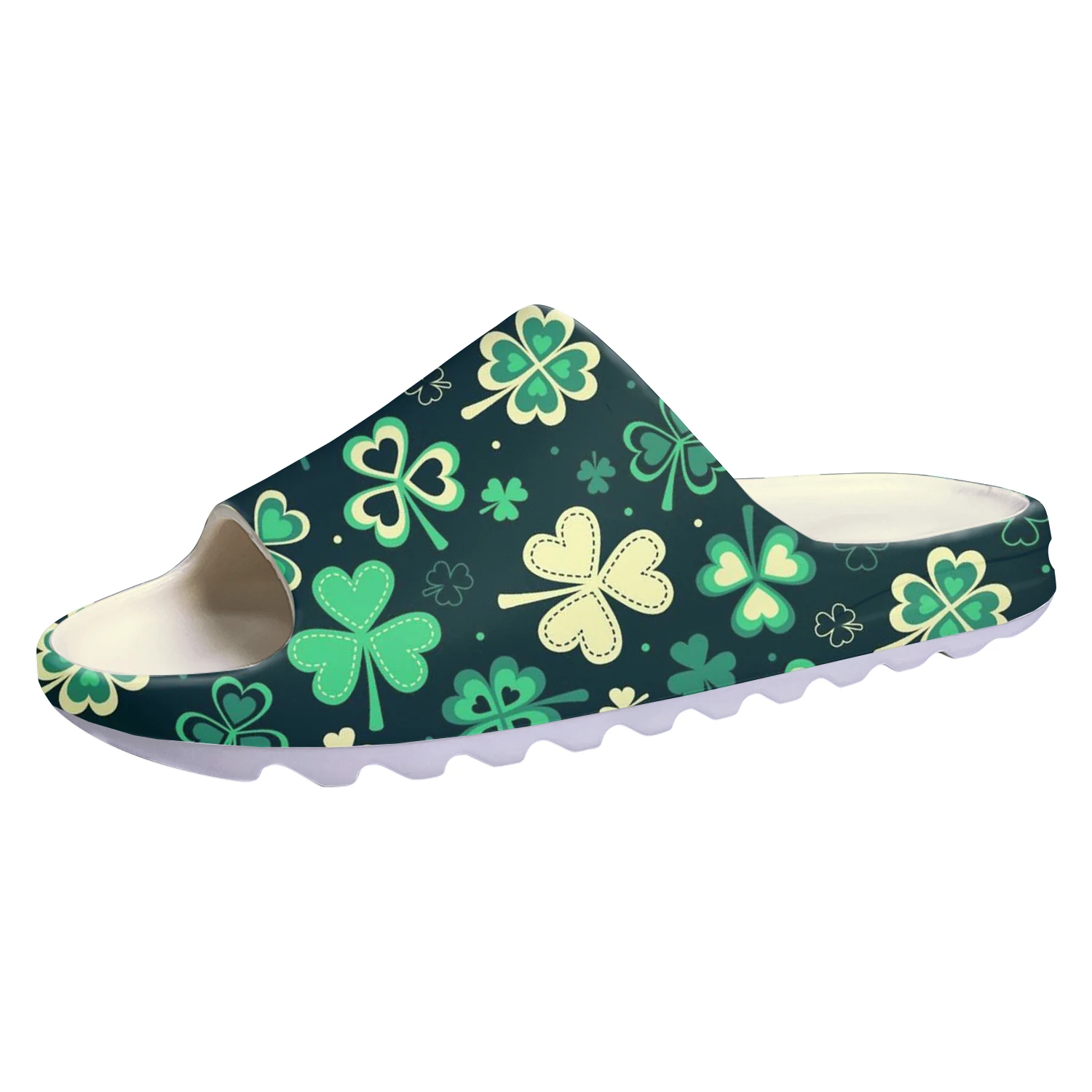 Lucky Shamrock Soft Sole Sllipers Home Clogs Custom Water Shoes St Patricks Day Mens Womens Teenager Stepping on Shit Sandals