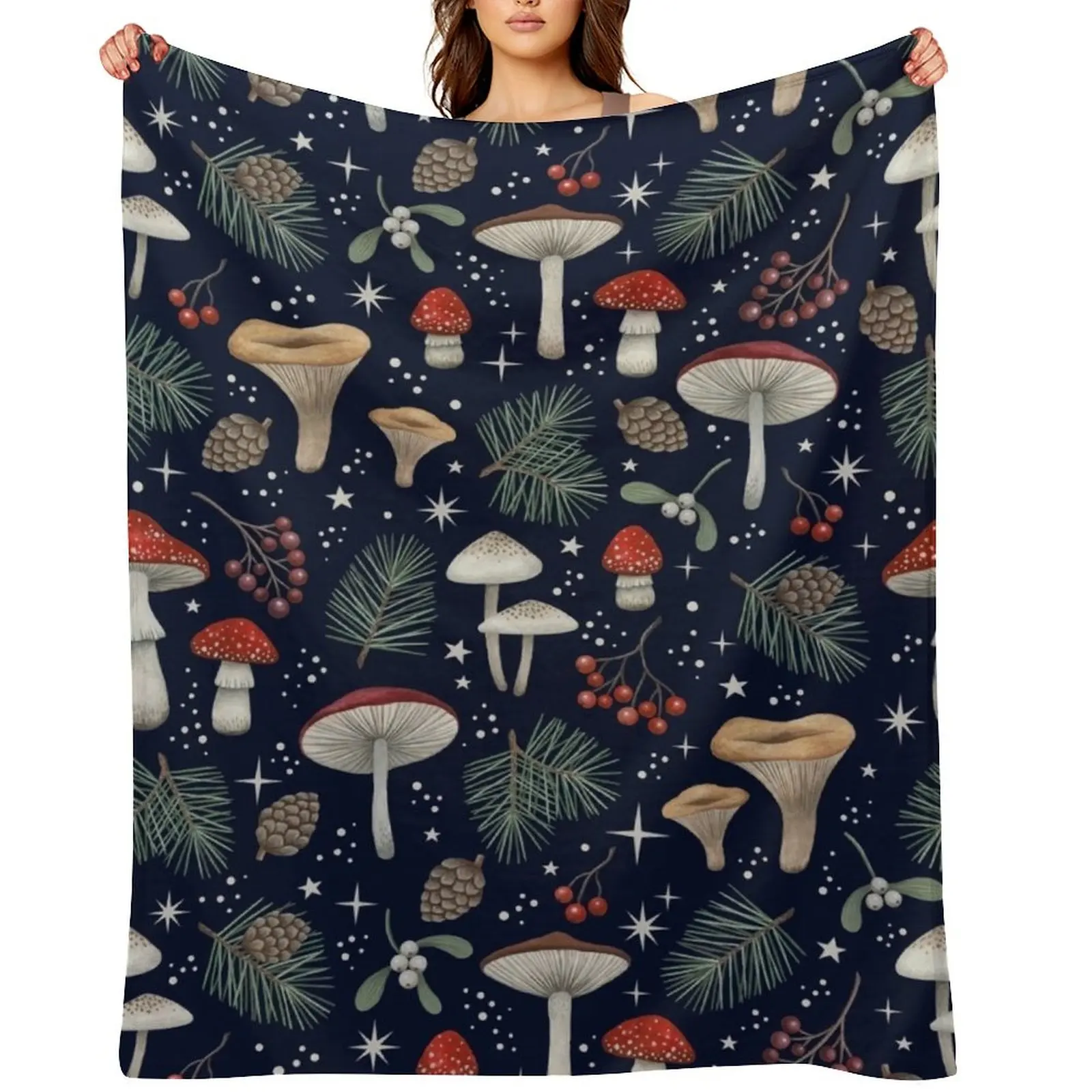 

Winter forest (Deep Blue) Throw Blanket Decorative Sofa anime Sofa Quilt sofa bed Blankets