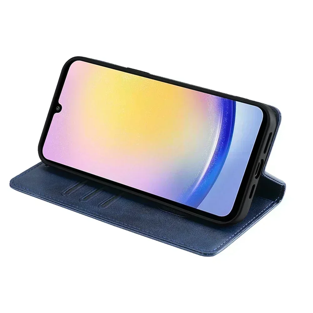 Деловой кожаный чехол для телефона Samsung Galaxy A55 A35 A15 A25 A54 A34 A24 A14 A73 A53 Flip Cover Магнитный чехол с подставкой