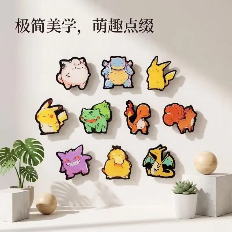 10Pcs Cute Pokemon Acrylic Clips Kawaii Cartoon Paper Clips for Sticky Notes Photos Documents Office School Stationery Kids Gift