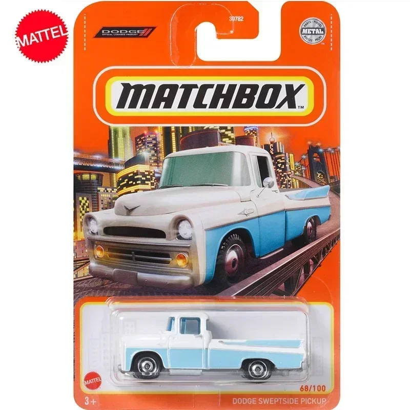 Original Mattel Matchbox Car 1/64 Alloy Dodge Sweptside Pickup Blue and Retro Red Vehicle Toys for Boys Collection Birthday Gift