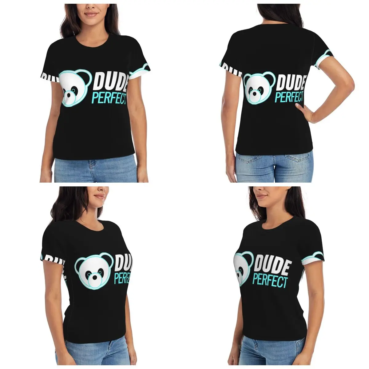 Dude Perfect T-Shirt for Women O-Neck Streetwear T Shirts Women's Tees Short Summer Clothes Tops
