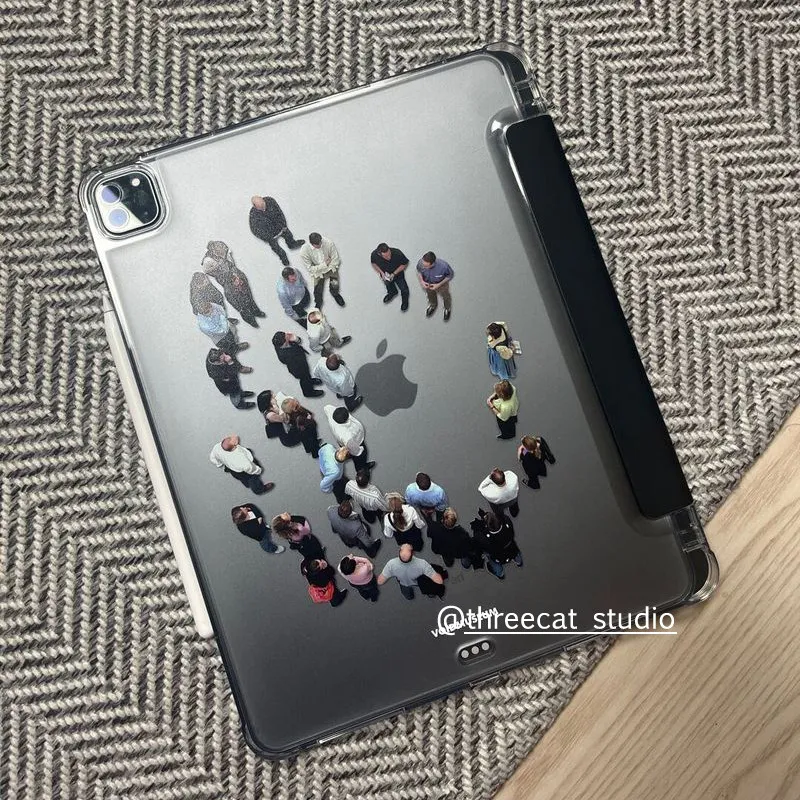 Korean Ins Personality Niche Tourists iPad Case For iPad Pro 11 13in 2025 iPad Pro 12.9in Air7 10th 11th M4 M5 3-Y Fold Cover