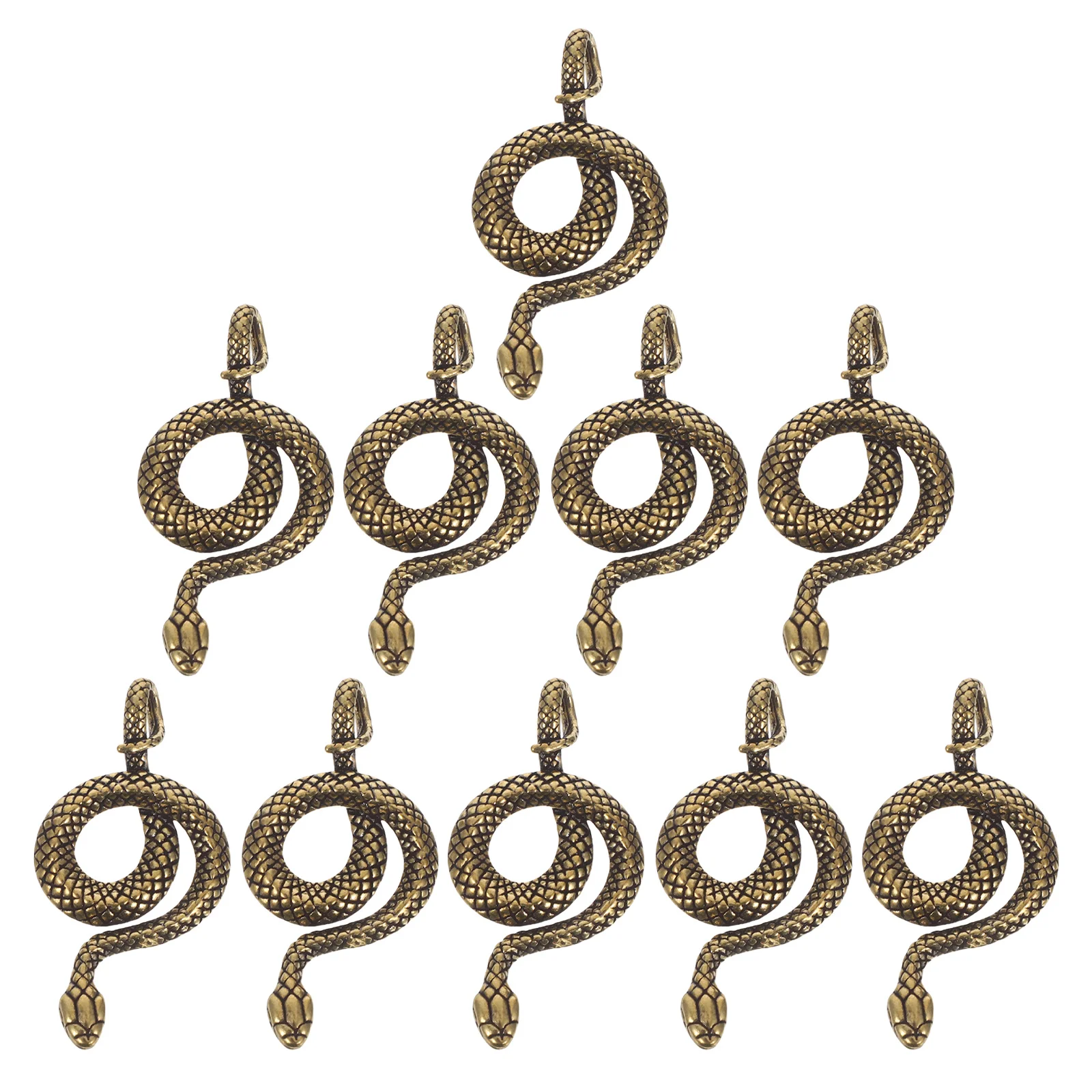 

10Pcs Brass Snake Sculpture 2025 Year of Snake Chinese Zodiac Desktop Ornament Wealth Good Fortune Brass Sculpture