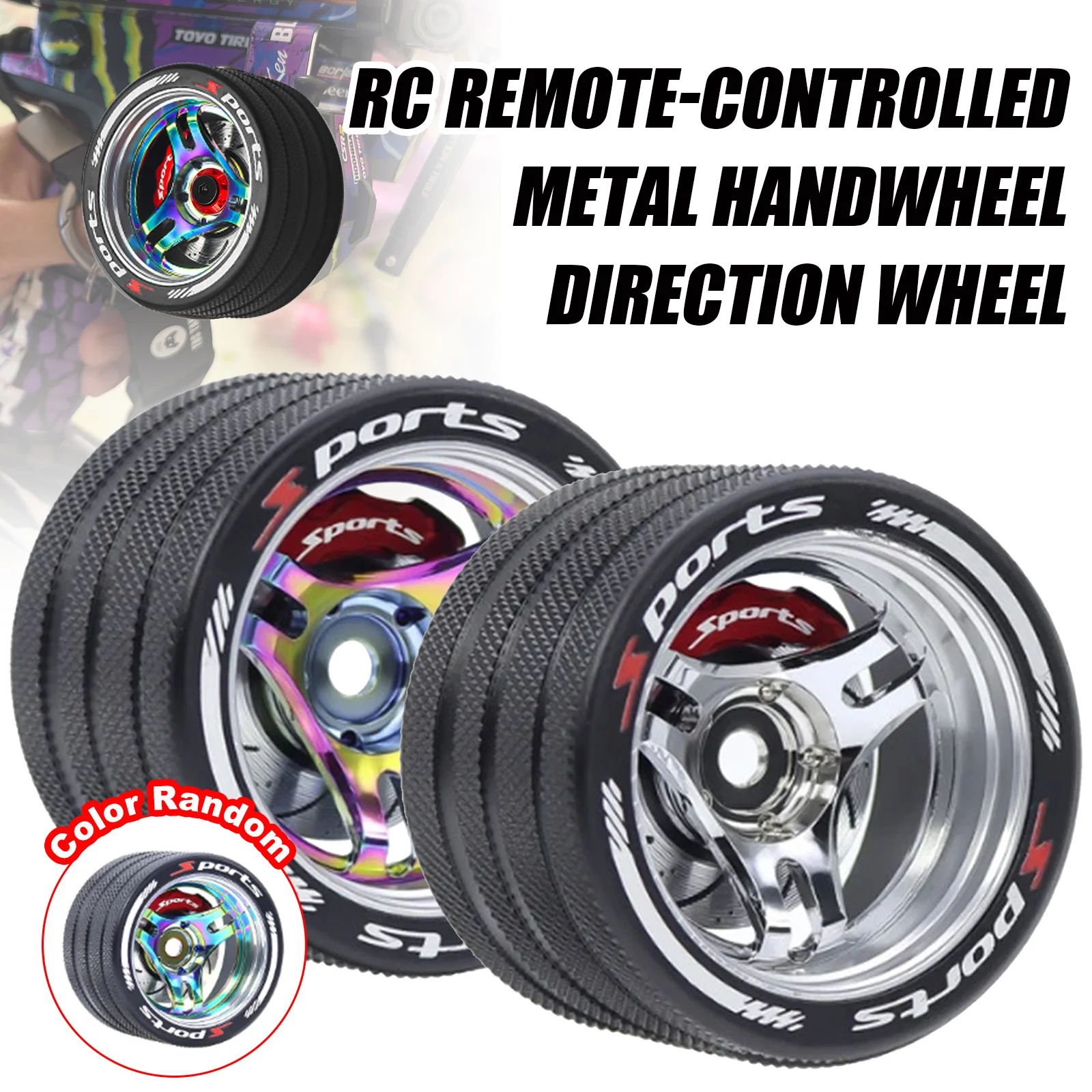 

Universal Metal Handwheel Steering Wheel For SANWA MT4/FUTABA 4PX /Flysky NB4 /KO EX Next /WFLY X9 RC Remote Control Hand wheel