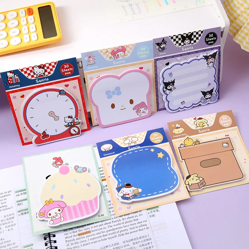 Imagem -02 - Lot Kuromi Melody Memo Pad Sanrio Kitty Sticky Notes Stationery Label Notepad Planner Sticker Post School Supplies 24 Pcs