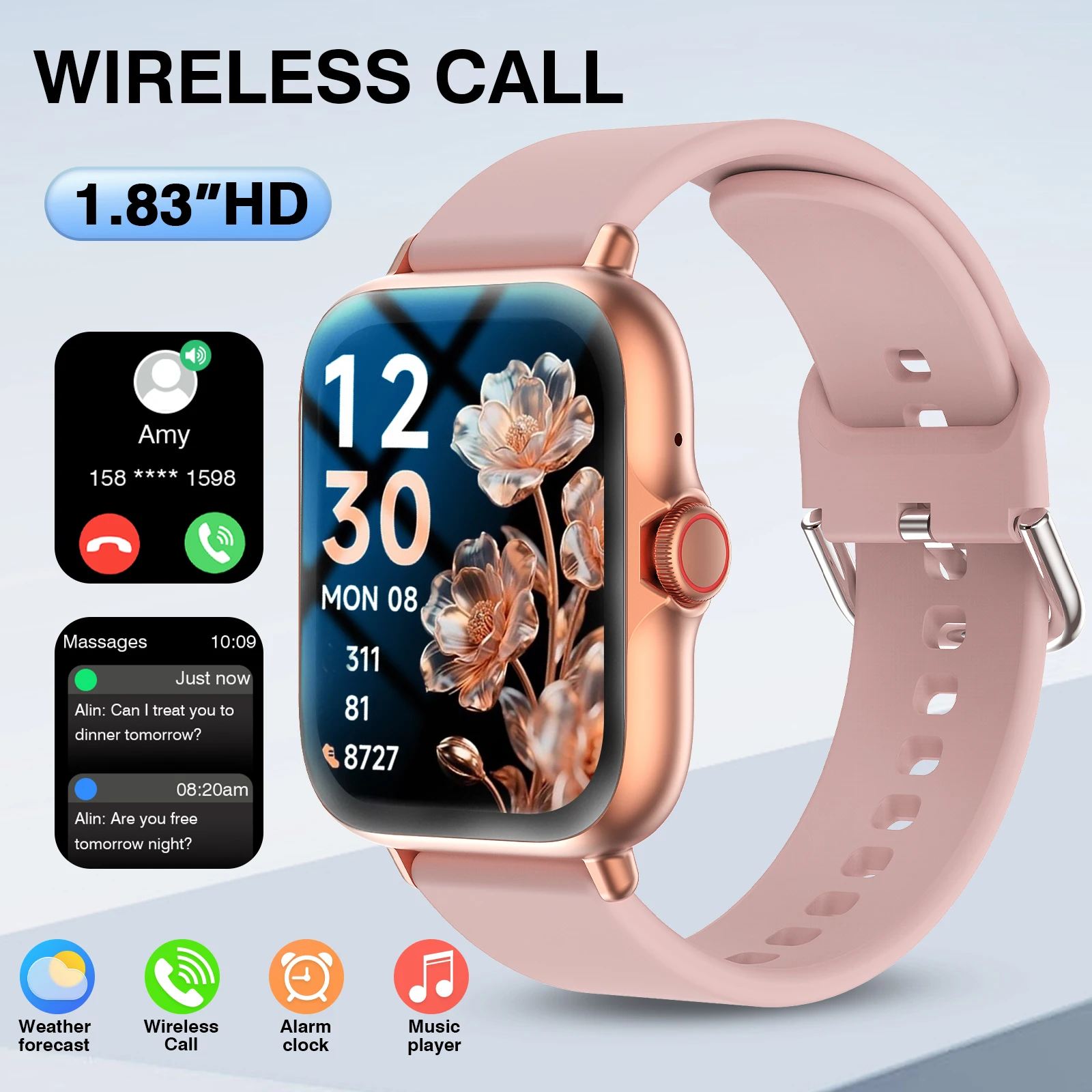 Smartwatch Iphone Watch For Men - ساعة ذكية رياضية خارجية بشاشة لمس