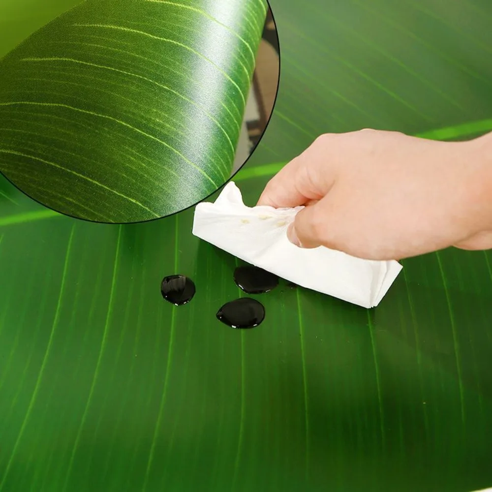 2PCS Realistic Leaf-Shaped Placemat Stain Resistant Oil-resistant Tableware Mat Waterproof Washable Heat Insulation Mat