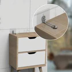 1/2pcs Non drilling Cabinet Anti tipping Fixing Device Bookshelf Shoe Cabinet Wardrobe Fixed Furniture Safety Anti tipping