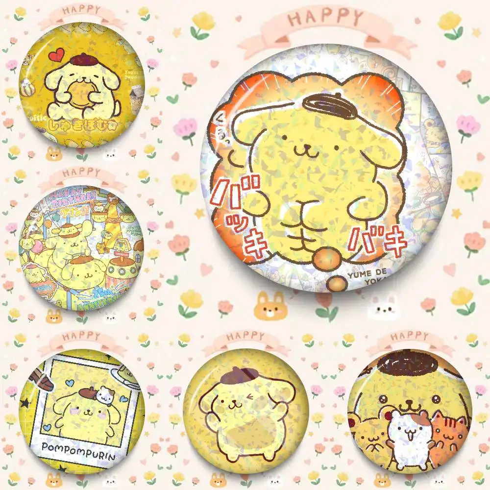 Creator Tinplate Pin Button Custom Anime Role Old-school Brooch Cartoon Collar Badge Jewelry Gift Fans P-Pompompurines cute