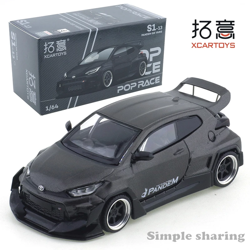 XCARTOYS POPRACE 1/64 Alloy Die Cast Car Model Toy GR Yaris PANDEM- Taigo Saito Car Friends Gifts Collect Ornaments