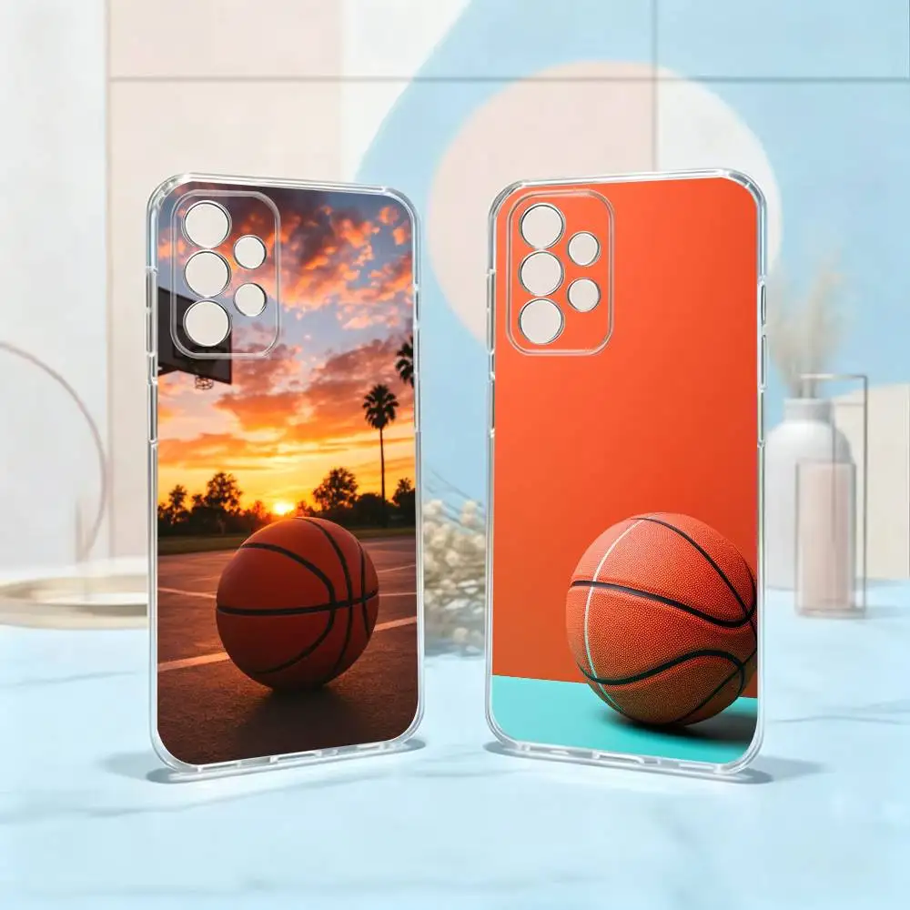 Sport Basketball Basket Phone Case Transparent Silicone Soft For Samsung S25,S24,S21,S22,S23,S30,Ultra,S20,Plus,Fe