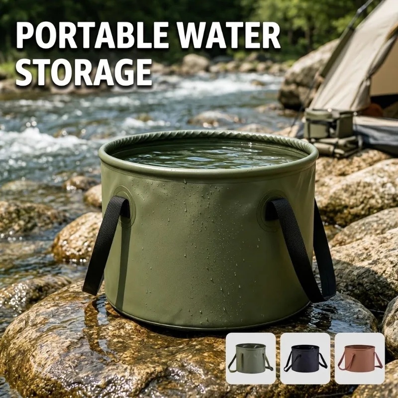 Collapsible Bucket Outdoor Camping Car Portable Thickened Large Capacity Water Storage for Car  Washing  Fishing  Beach