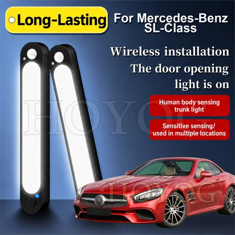 For Mercedes-Benz SL-Class 1954-2026 Car Trunk Light LED Lamp Wireless Sensor Easy Install Boot Cargo Light Sedan Interior Cabin