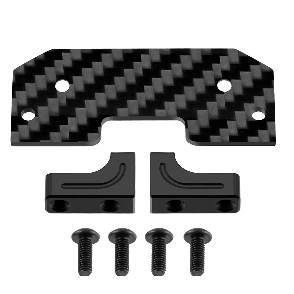 AXSPEED Carbon Fiber Plate w/ Aluminum Alloy Servo Mount for Axial SCX10 1/10 RC Crawler Car Truck Replacement Parts Accessories