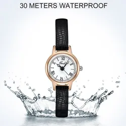 Fashion Gedi Top Brand Ultra-thin Women's Gift  Luxury Brand Small Quartz Watch Pu Leather Band Roman Scale Water Resistance 30m