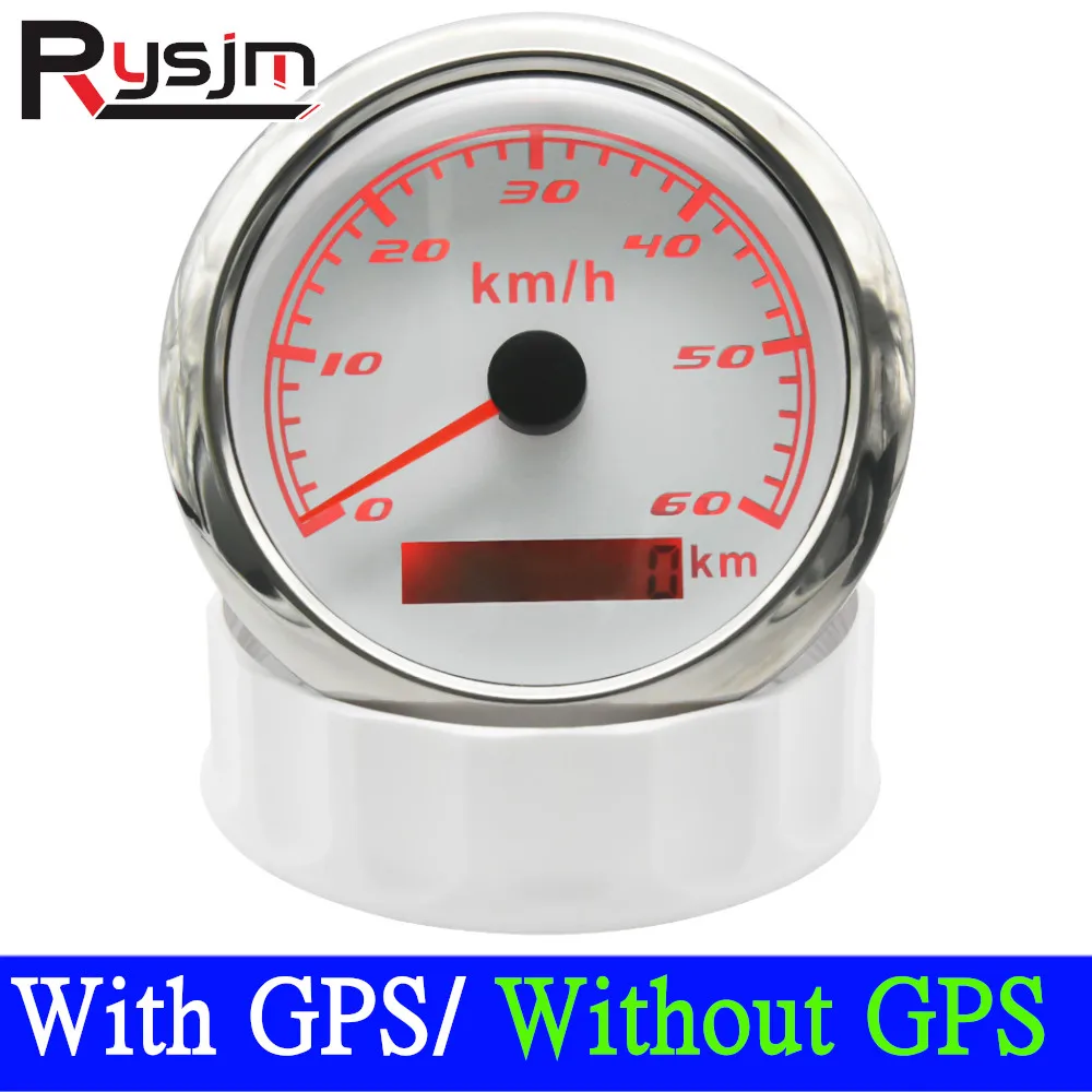 Waterproof 85mm Universal GPS Speedometer Pointer LCD Display Odometer 120km/h 60km/h 30km/h for 12V 24V Car Motorcycle Boat