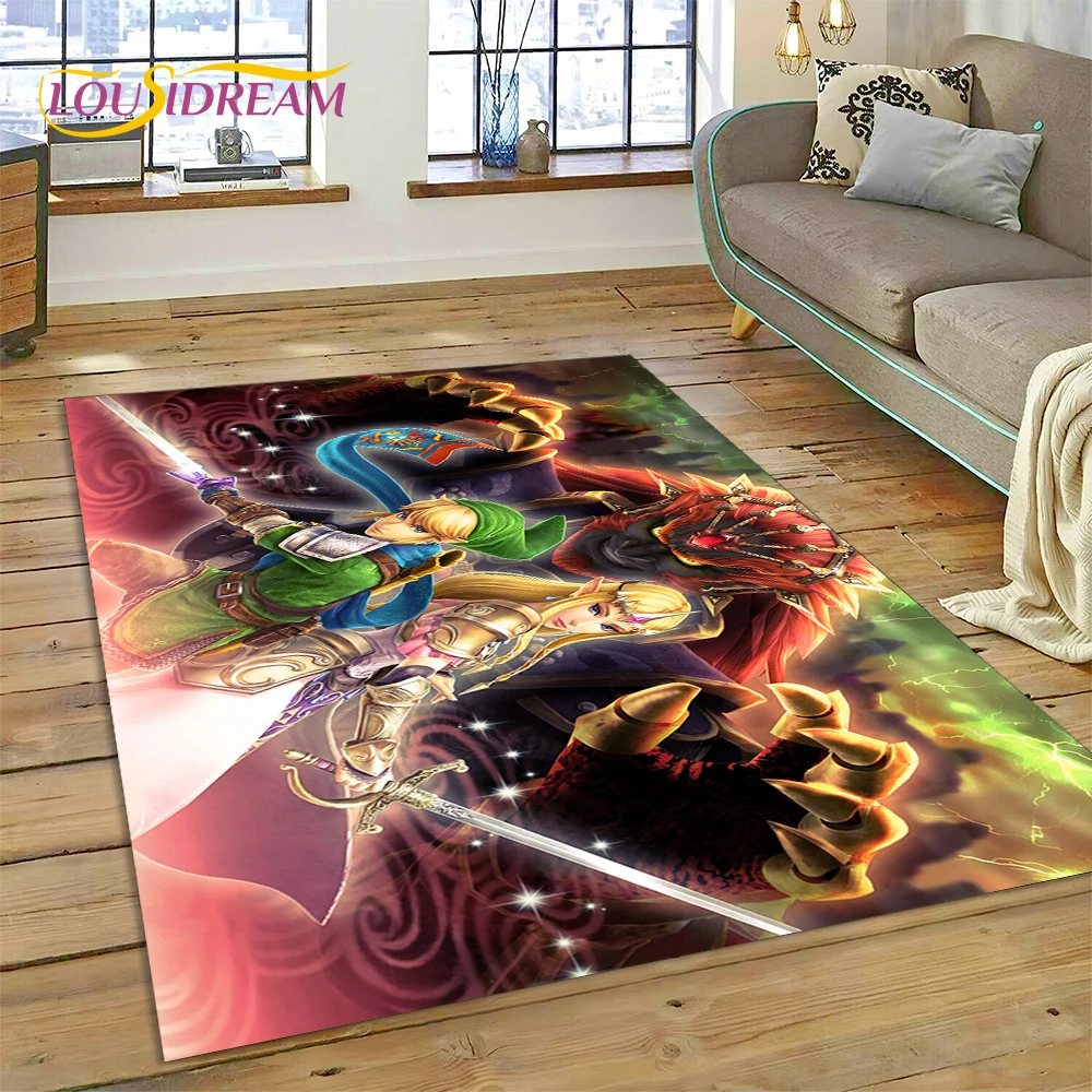 3D Z-Zelda 2 Link Game Gamer Area Rug,Carpet for Home Living Room Bedroom Sofa Doormat Decor,kids Play Non-slip Floor Mat Gift