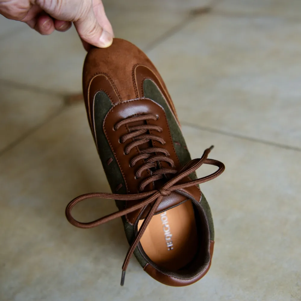 

Vintage German Training Shoes for Women's Genuine Leather Woman Running Sports Shoes Outdoor Tennis Lace-up Sneakers shoes 2026