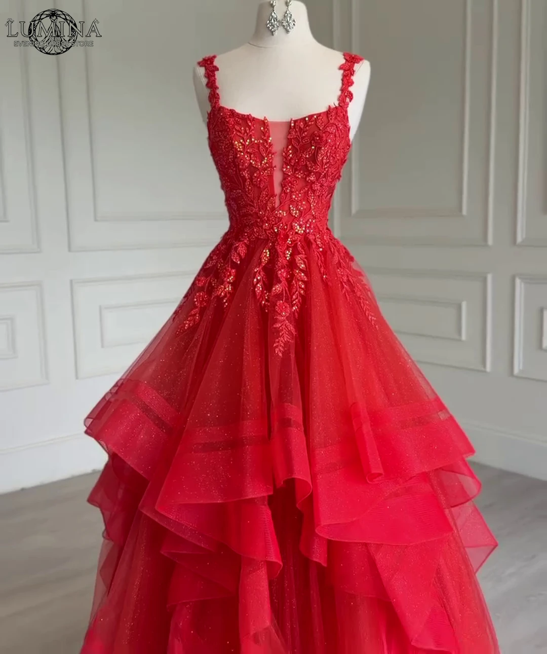 

Lumina Beads Luxury Elegant Party Dresses for Wedding Woman A Word Wedding Evening Dress Custom Made Women's Prom Dress 2026