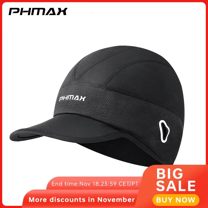 PHMAX Winter Cycling Cap Thermal Cycling Skull Cap Bike Helmet Liner Running Skiing Motorcycle Hat Men Women MTB Fleece Hat