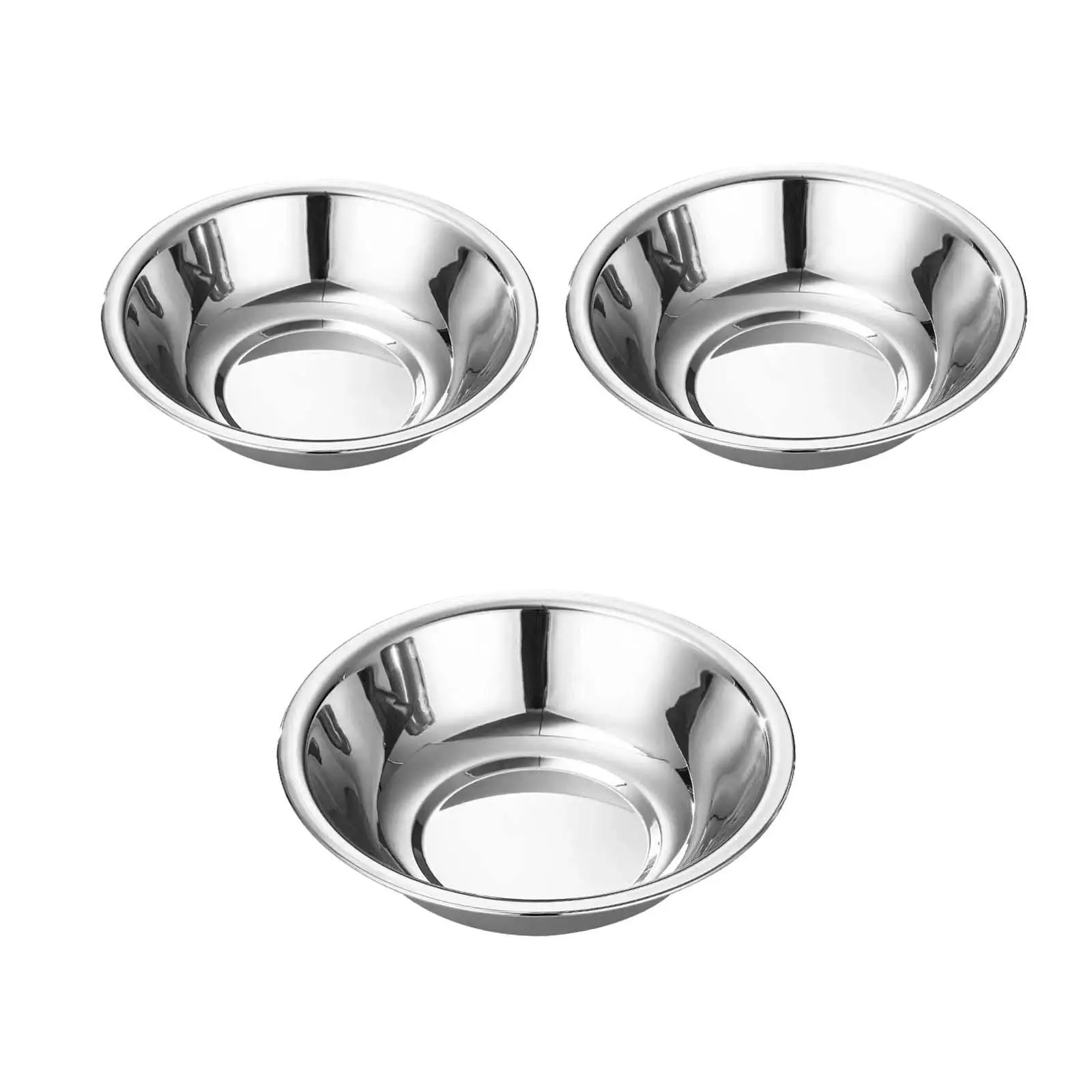 3Pcs Stainless Steel Mixing Bowls Set Meal Prep for Kitchen Refrigerator BBQ