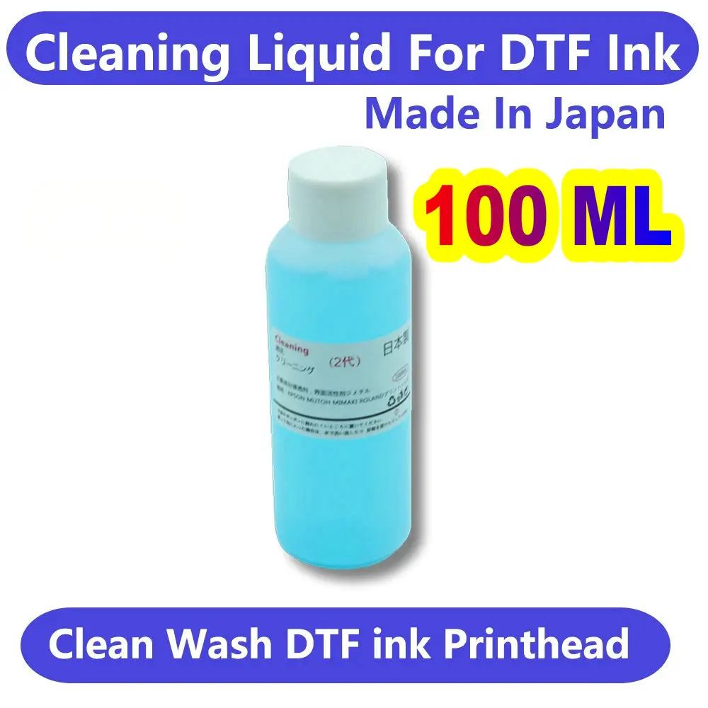 100ML DTF Cleaning Liquid Cleaner Unblock Printhead Washer L1800 1390 L805 DX5 DX6 DX7 i3200 XP600 Print Head Clean Water Unclog