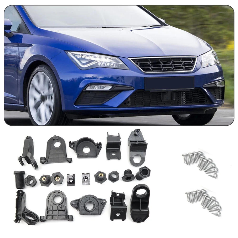 For SEAT Leon 2013 2014 2015 2016 2017 2018 2019 2020 Car Front Bumper Headlight Bracket Repair Kit 5F0998225 5F0998226 ﻿