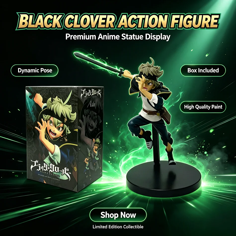 Figura de Anime Black Clover de 16 cm, Serie Asta en Postura de Batalla, Modelo de PVC, Juguetes de Colección para Decoración de Escritorio, Regalos de Navidad