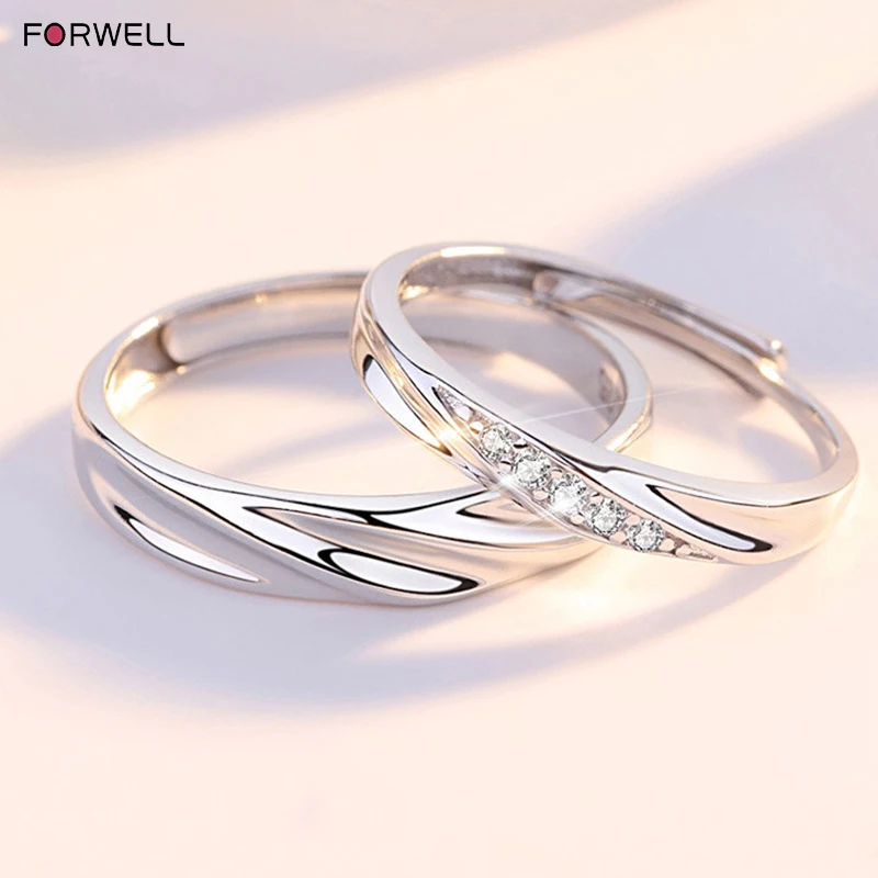 

FORWELL 2 шт./компл. Роскошные женские кольца с цирконием ААА, набор колец для женщин, модные свадебные обручальные кольца для женщин, кольца любви