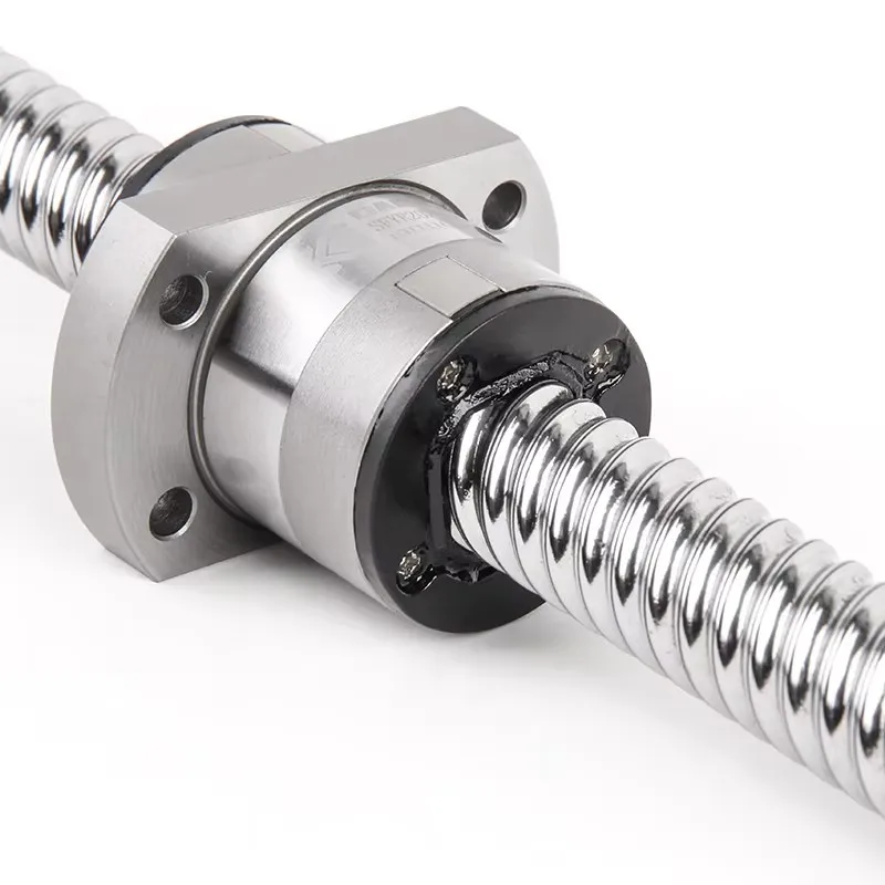 Ball screw Customizable Roller Ballscrew SFY2525 C5 End Machined Large Pitch Lead With Flange Singl Ball Nut For CNC Parts