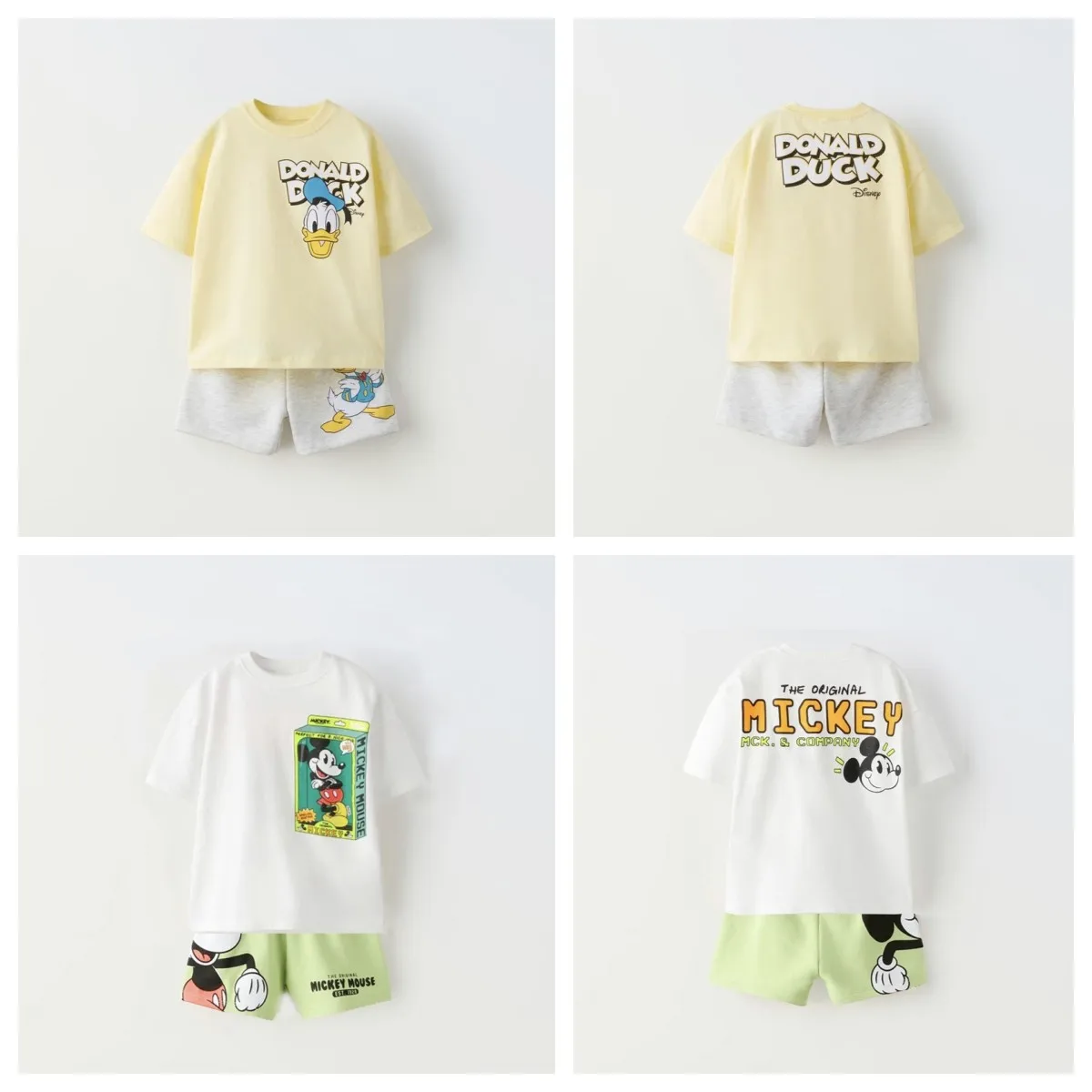 Summer Boy And Girl Baby Set Children's Disney Donald Duck Short Sleeved Top And Pants Two-piece Set Children's Sports Set