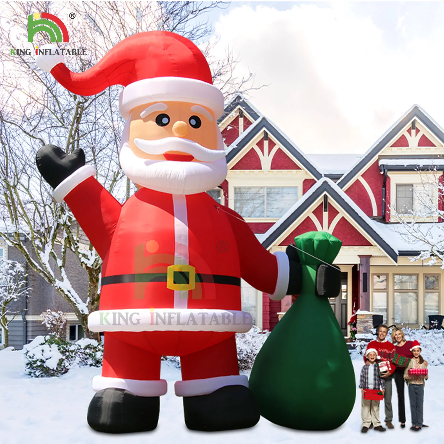 

20/26/33ft Giant Inflatable Santa Claus Outdoors Christmas Father Decorations Festival Party Xmas Celebration With Blower Oxford