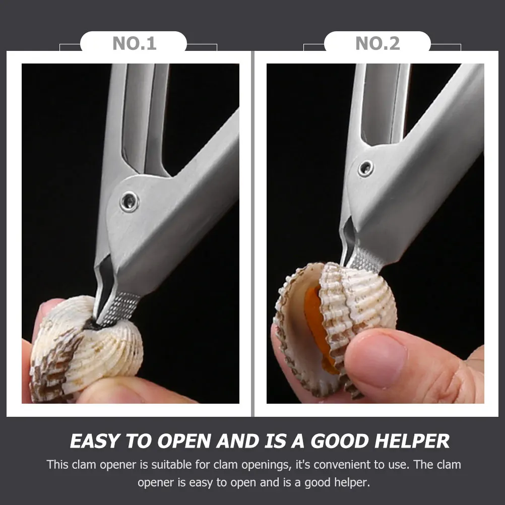 

Stainless Steel Clam Opener Reusable Kitchen Tool Metal Clamp for Stainless Clams Opening Tools Small Clip