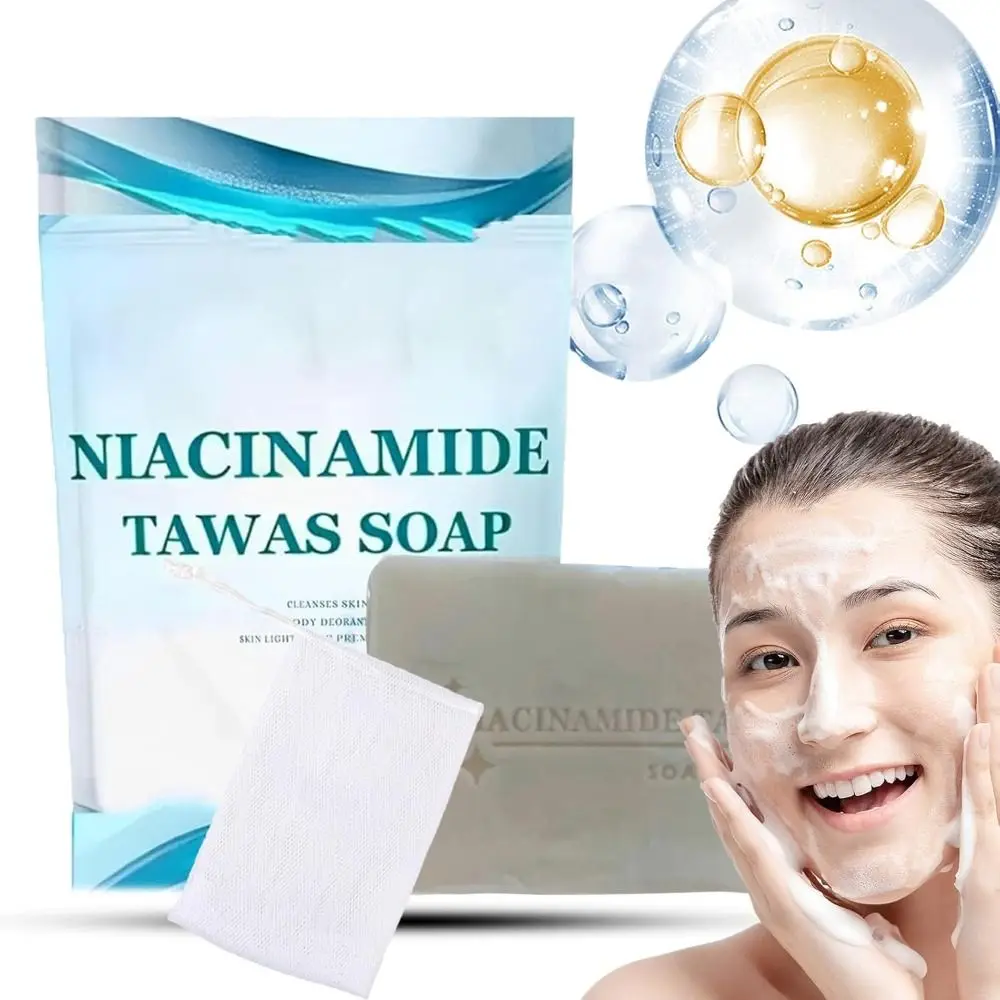 New Deep Cleaning Naicinamide Tawas Soap All Skin Type Gentle Niacinamide Soap Bar Face Portable Cleaning Soap