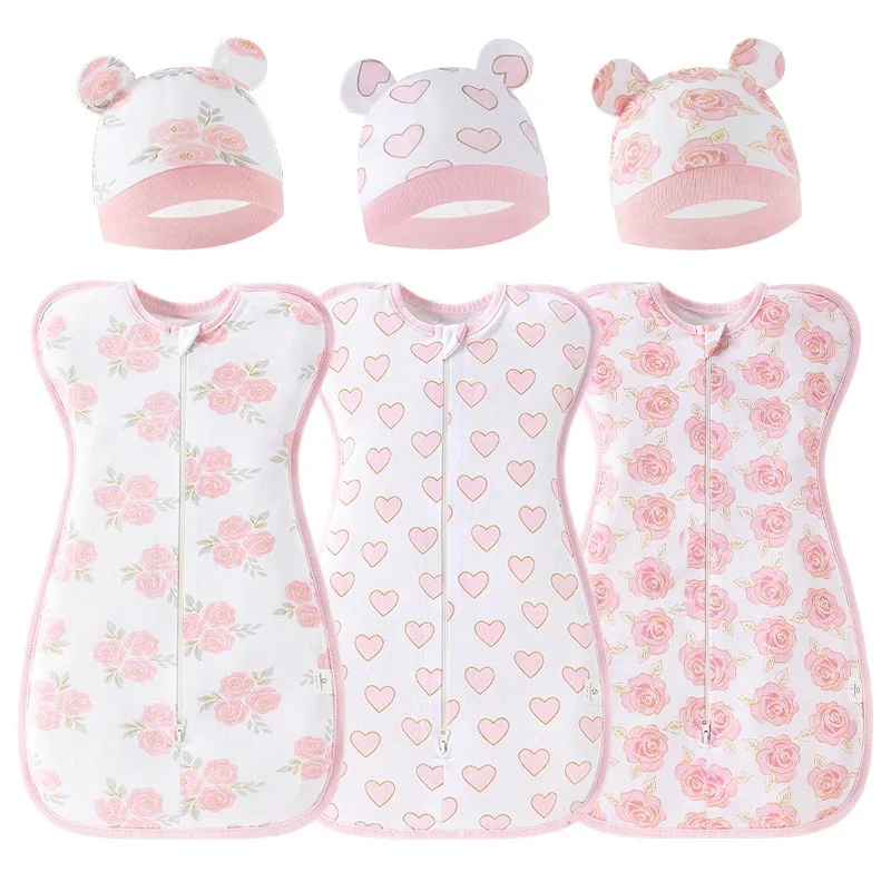 Newborn Anti Startle Swaddle Baby Surrender Sleeping Bag Baby Raise Hand Swaddle Scarf Pajamas 2024  Baby Swaddle