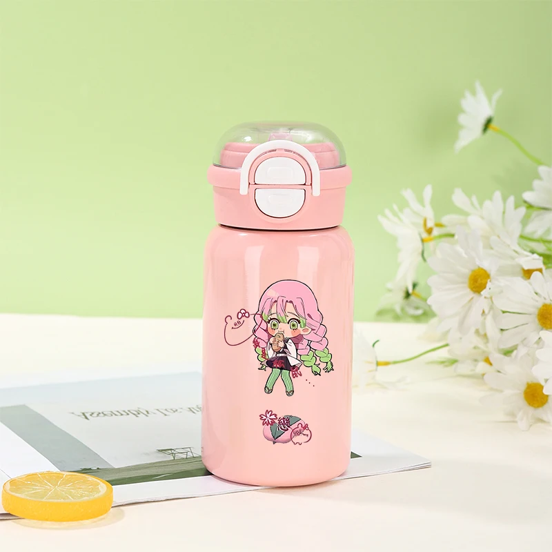 500ml Demon Slayer Thermos Cup 316 Stainless Steel Insulated Cup Girl Boy Anime Portable Straw Water Bottles Kid Travel Cup Gift view 5