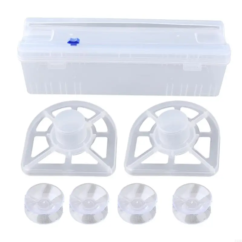 F68E Household Adjustable Plastic Wrap Dispenser with Slider Cutter Suitable for Plastic Wrap Aluminum Foil Wax Paper