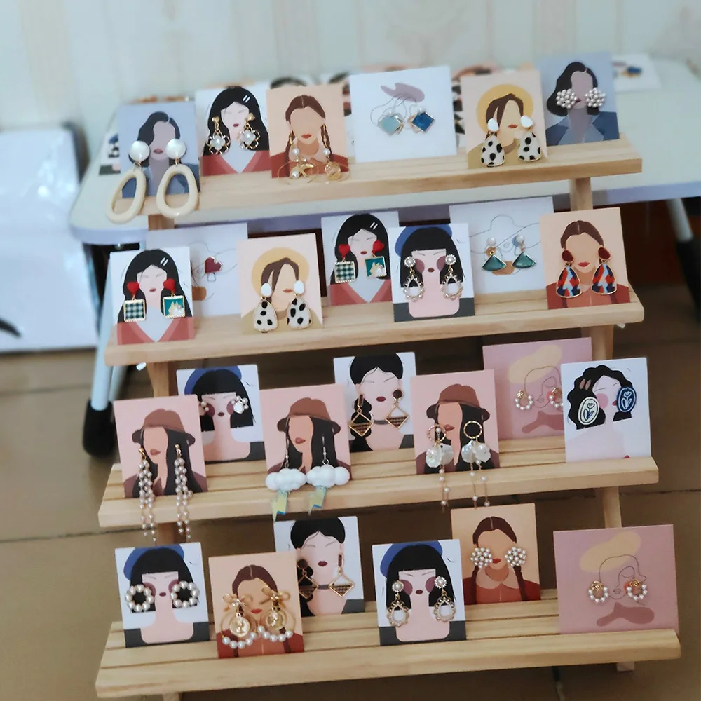 

6x8cm Earrings Display Card Necklace Holder Favor Jewelry Organizer Ear Studs Jewelry Display Packaging Cards Supplies